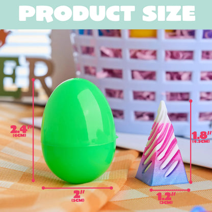 8 Prefilled Easter Eggs with 3D Printed Impossible Cone Fidget Toys, Easter Party Favors for Kids