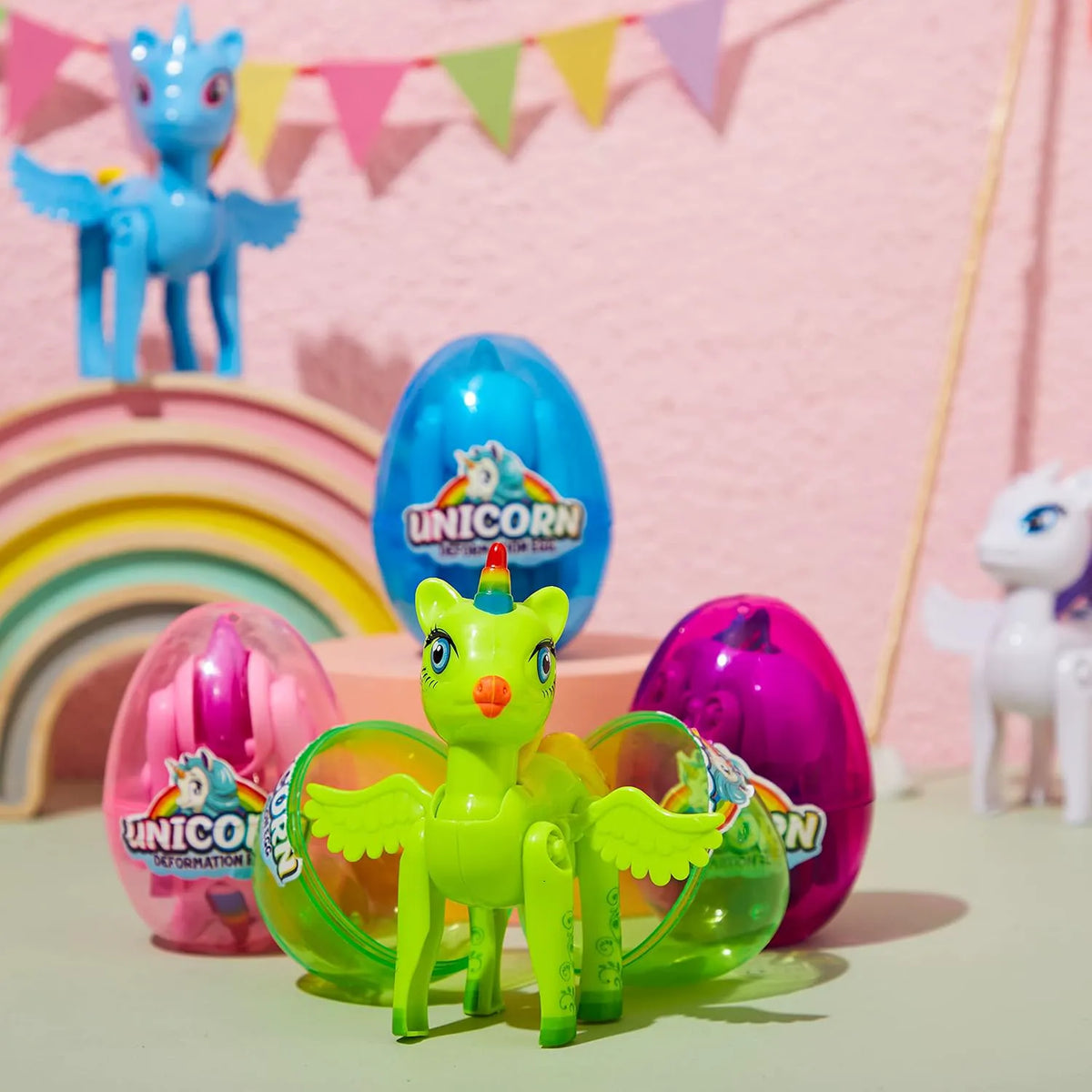 8 Unicorn Deformation Toy Easter Eggs for Kids Party & Hunt
