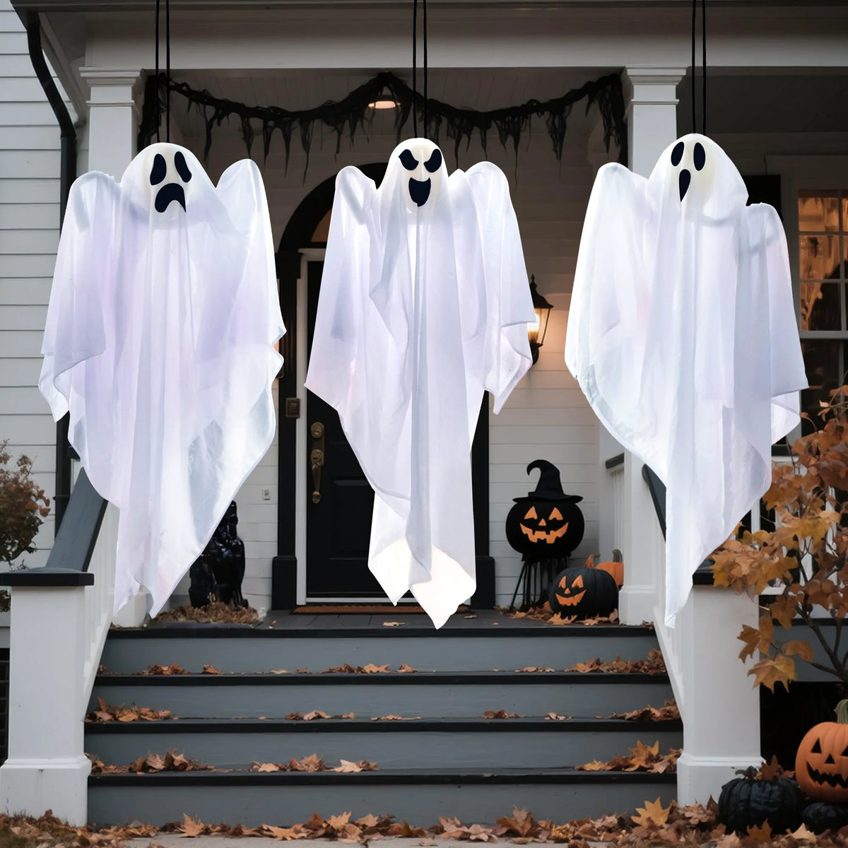 27.5" Halloween Hanging Ghost Decoration for Outdoor Use