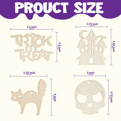 36-Piece Halloween Wooden Painting Craft Kit