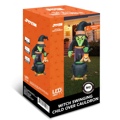 7FT Animated Halloween Witch Inflatable Decoration