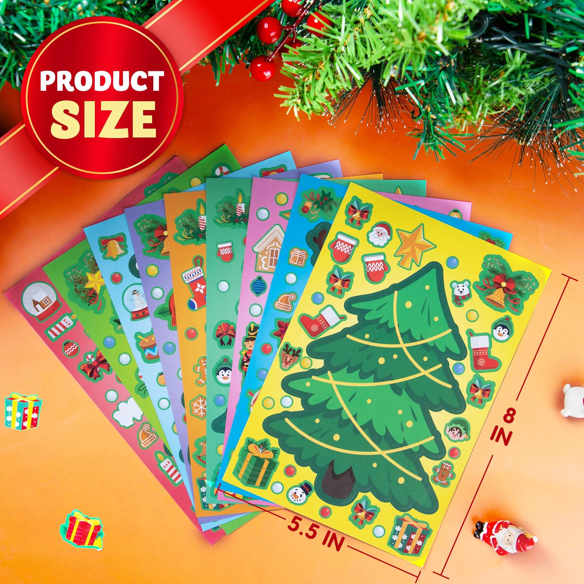 36 Christmas Tree Stickers - DIY Xmas Stocking Stuffers