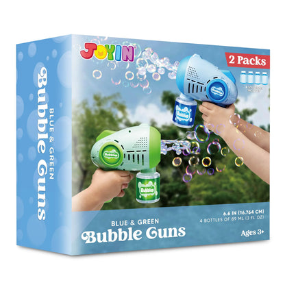2-Pack Light-Up Automatic Bubble Guns with 4 Bottles of Bubble Solution