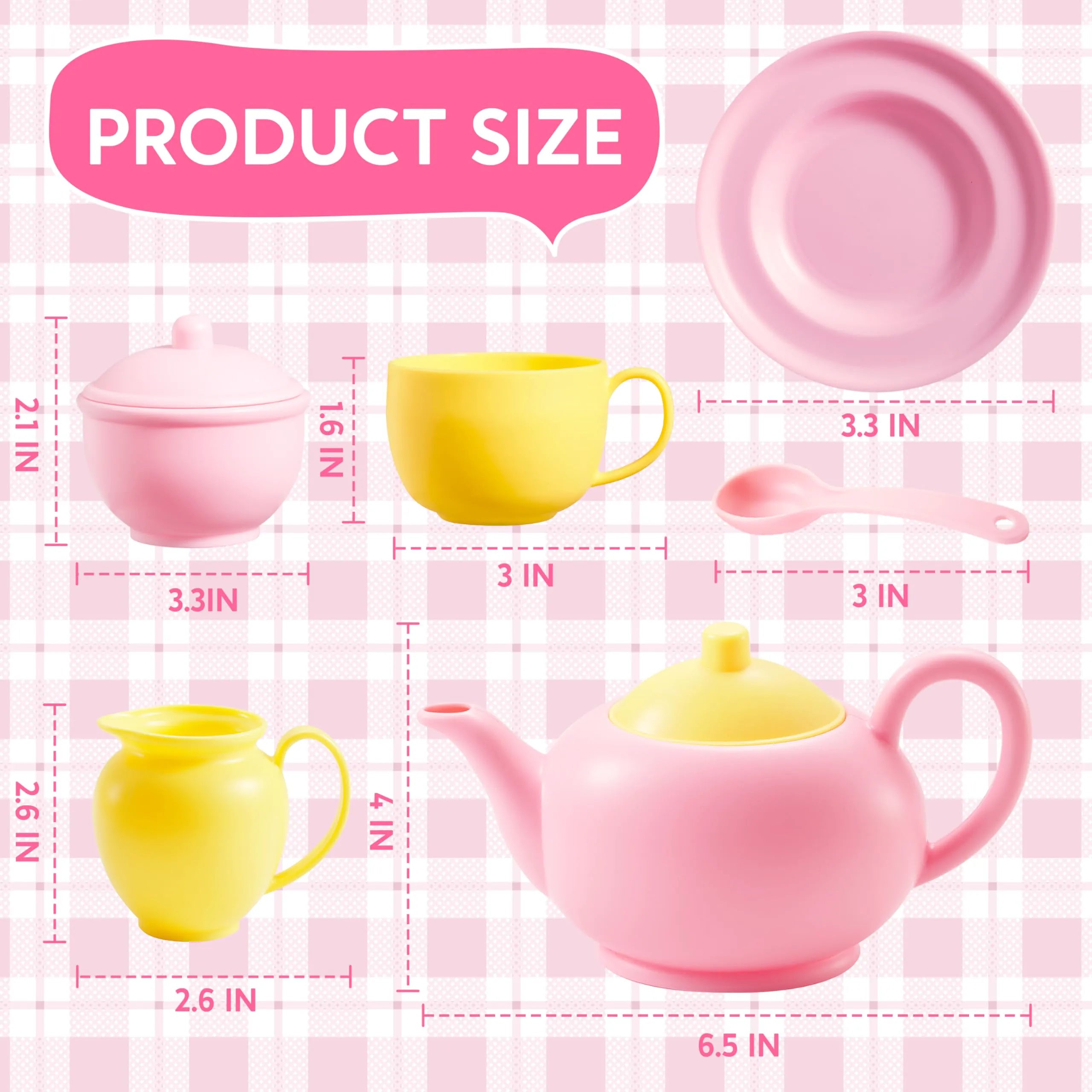 18-Piece Pretend Tea Party Set with Pink Teapot