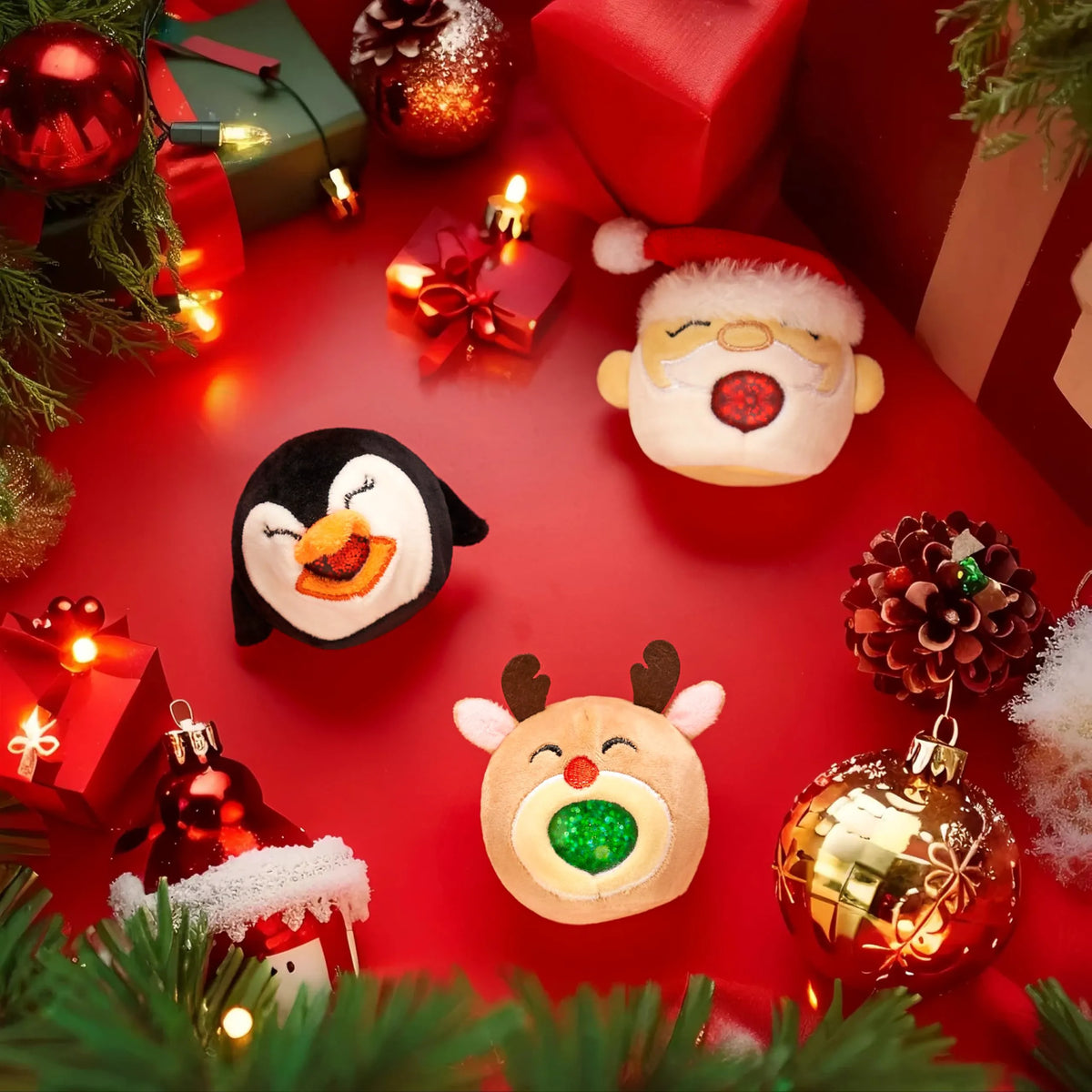 3 Pack Christmas Squeeze Plush Balls