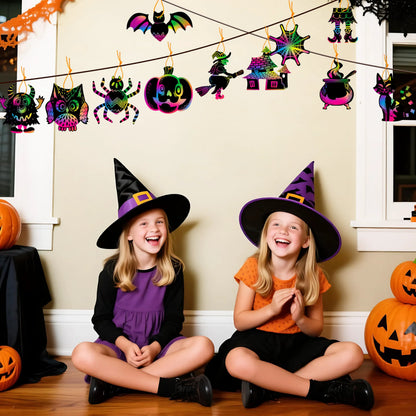120-Pack Halloween Rainbow Scratch Art Craft Kit for Kids