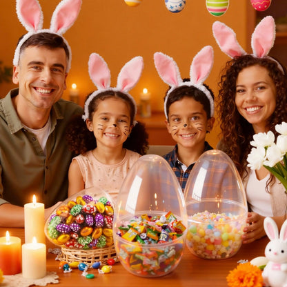 10-Inch Transparent Jumbo Easter Eggs, 8 Pack