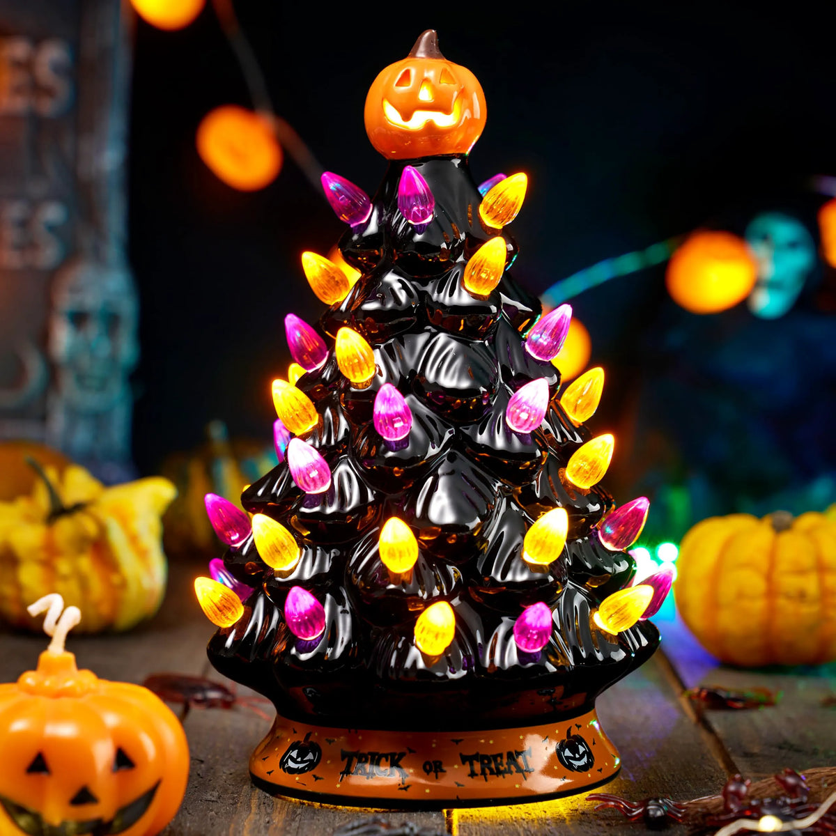 8.5-Inch Halloween Ceramic Tree