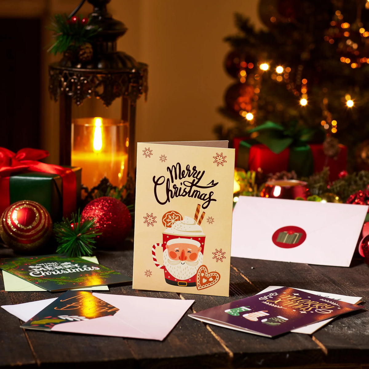 24 Christmas Cards with Envelopes and Stickers