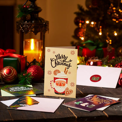 24 Christmas Cards with Envelopes and Stickers