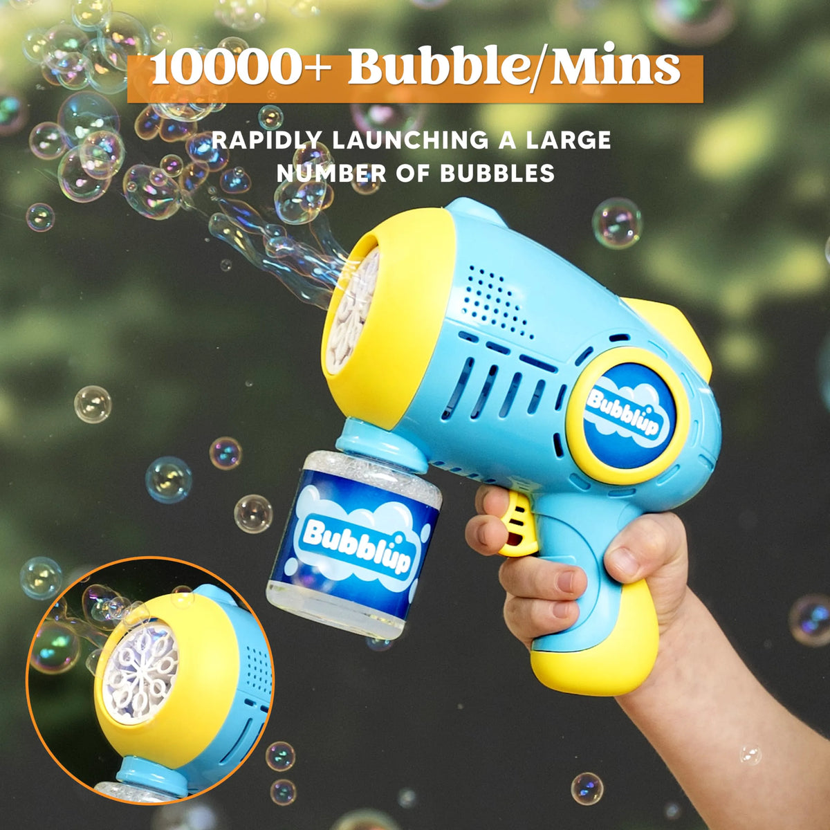 2-Pack Light-Up Automatic Bubble Guns with 4 Bottles of Bubble Solution