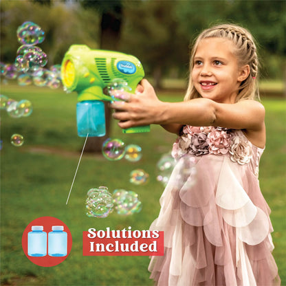 7-Inch Bubble Gun Blower with 2 Bottles of 5 oz Bubble Refill Solution (2 Pieces)