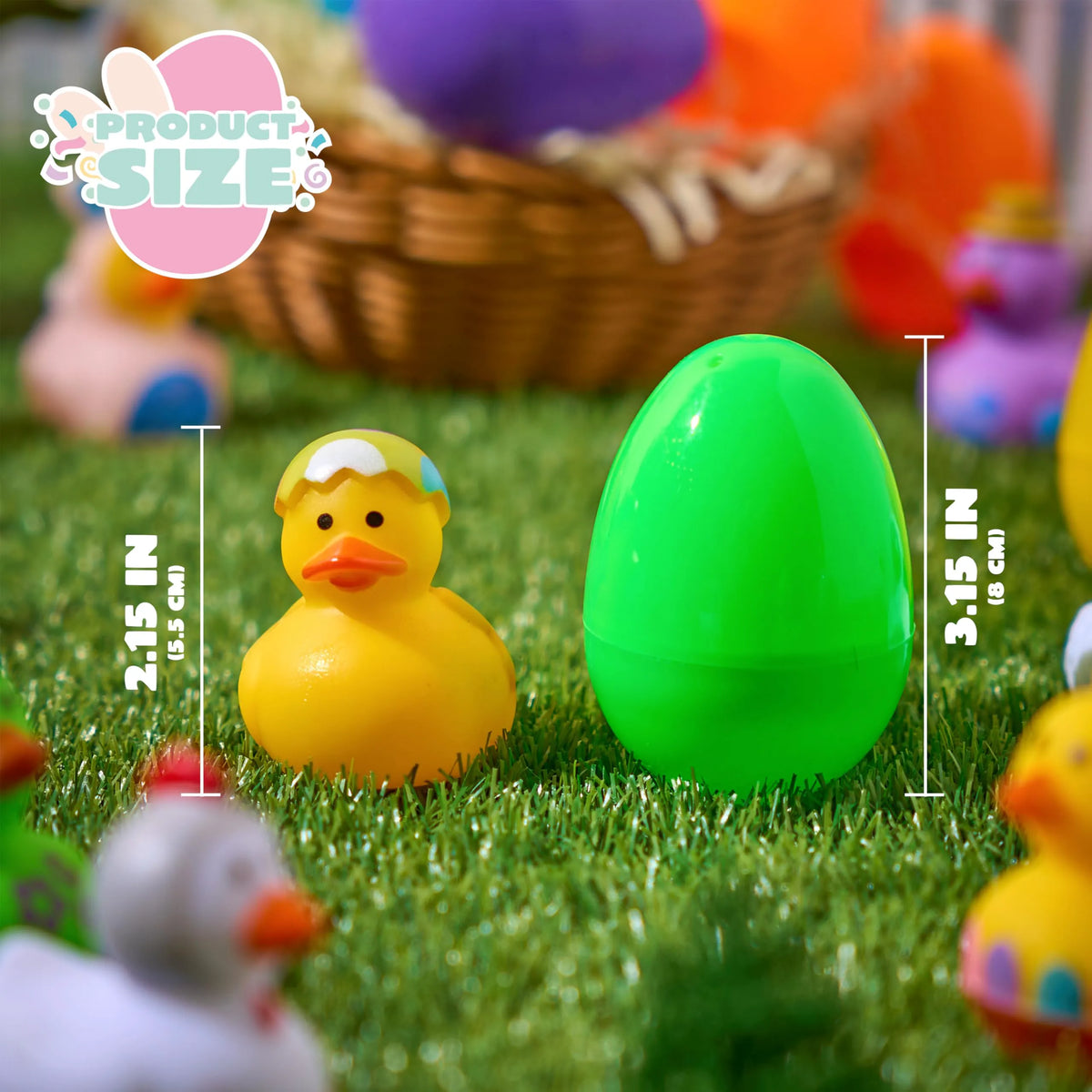 12 Prefilled Easter Eggs with Rubber Ducks Bath Toys