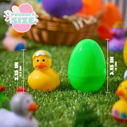 12 Prefilled Easter Eggs with Rubber Ducks Bath Toys