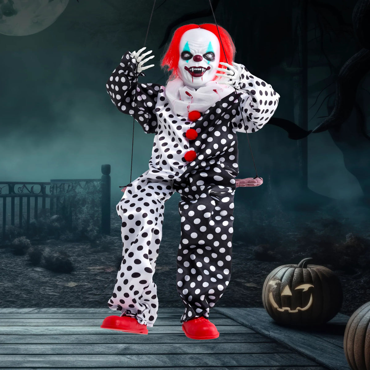 Swinging Animatronic Clown for Halloween