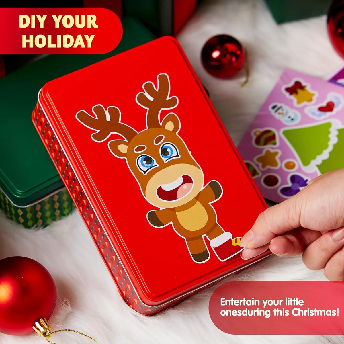 24 Christmas Make-a-Face Stickers