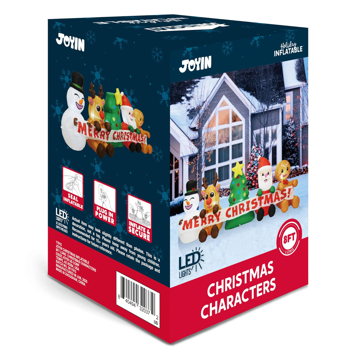 8FT Christmas Inflatable with 4 Characters and Tree
