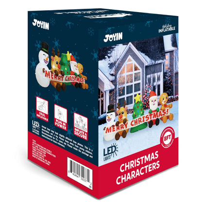 8FT Christmas Inflatable with 4 Characters and Tree