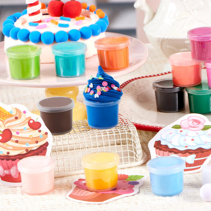 30-Piece Valentine's Day Multicolored Butter Slime Set with Rubber Slices & Dessert Cards