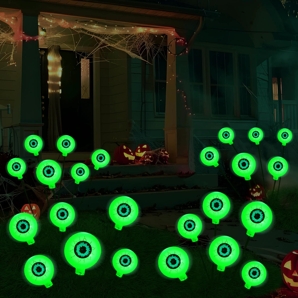 Scary Solar Eyeball Lights for Outdoor Halloween Decor