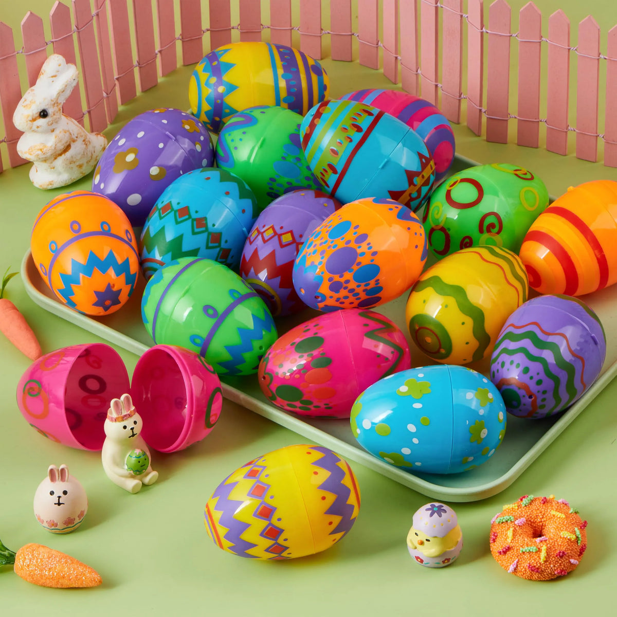 18PCS 3.15" Printed Easter Eggs