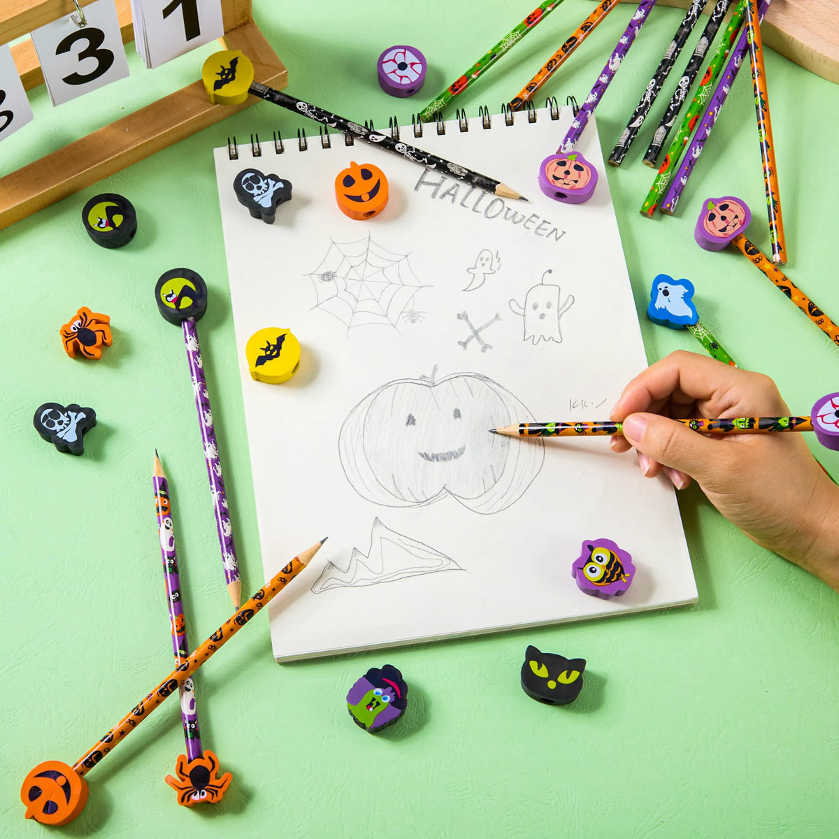108-Piece Halloween Pencil Set with Erasers