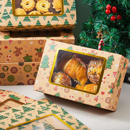 12 Foiled Christmas Cookie Boxes for Gift Giving