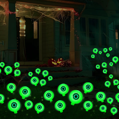 Spooky Green Solar Eyeball Lights for Outdoor Halloween Decor