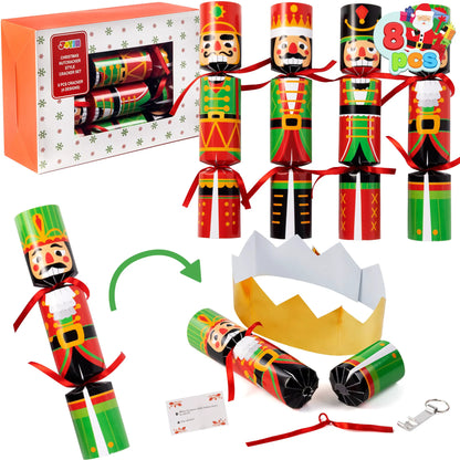 8-Piece Nutcracker-Themed Christmas Cracker Set