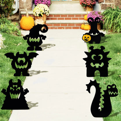 6-Pack Monster Yard Stakes for Halloween Lawn Decor