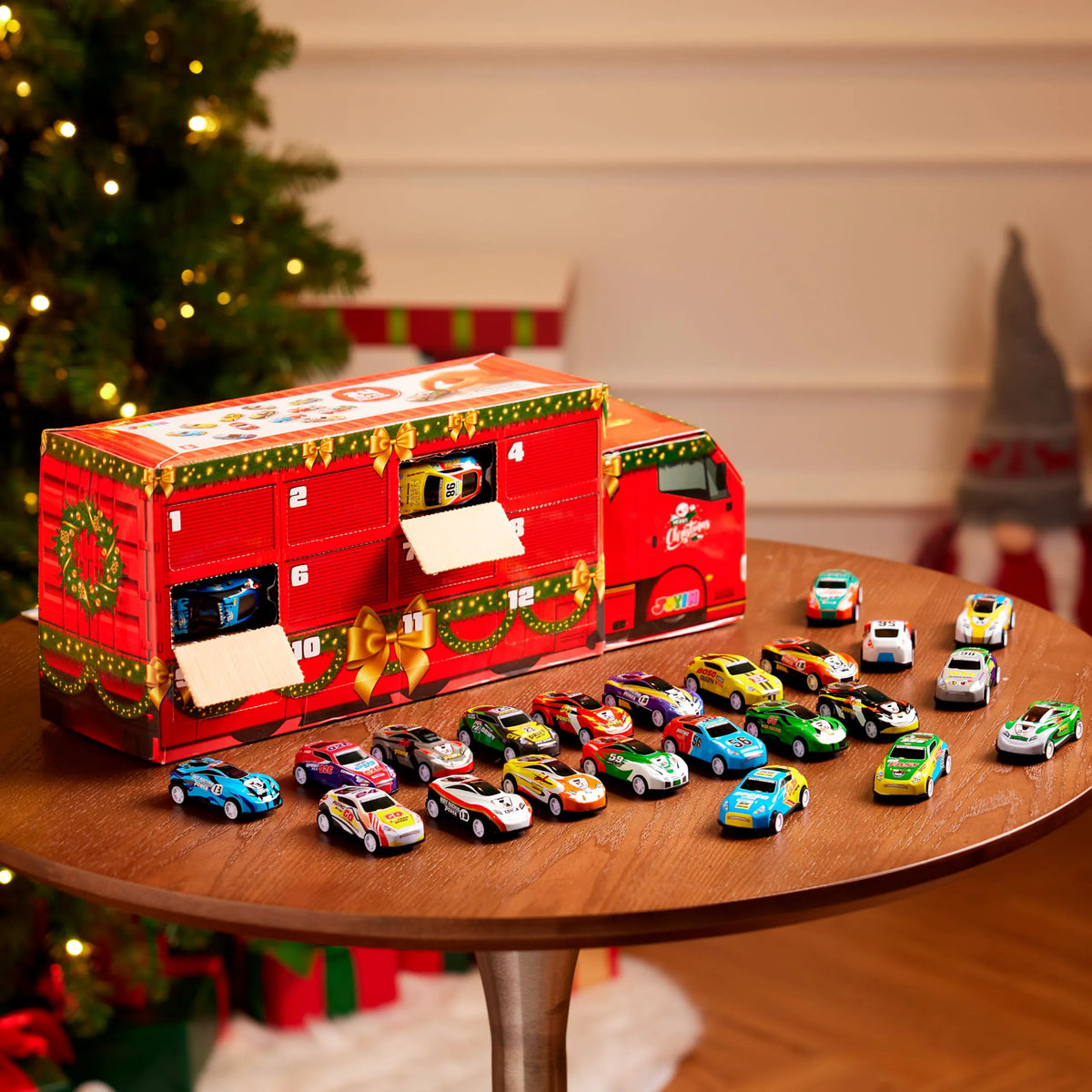 24 Days of Christmas Advent Calendar with Pull-Back Vehicles