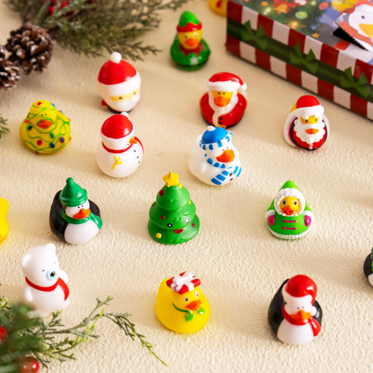 24 Days of Christmas Advent Calendar with Rubber Ducky Bath Toys
