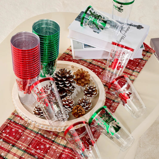 36 PCS Disposable Christmas Plastic Cups