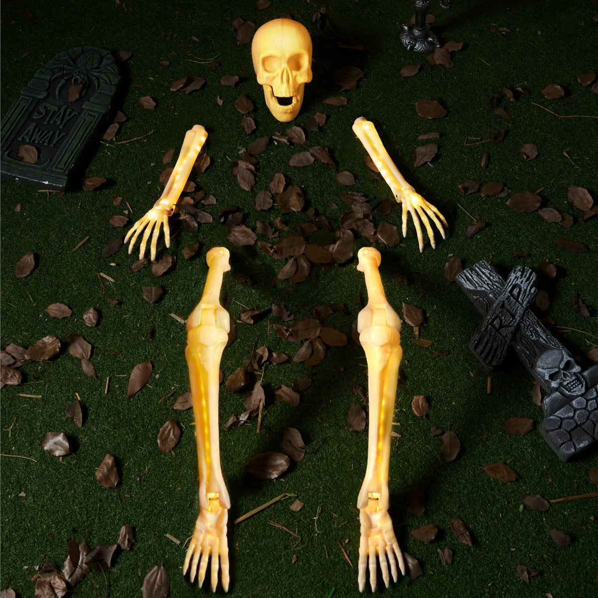 5-Piece Halloween Skeleton Decorations for Outdoor Use