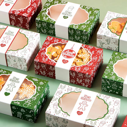 12-Pack Christmas Cookie Boxes for Gift Giving