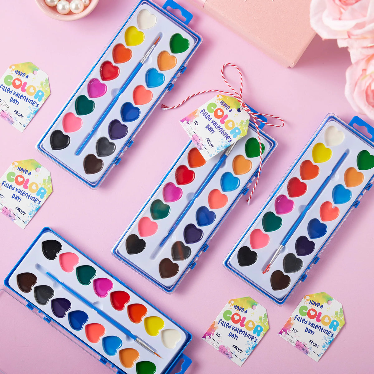 24 Heart-Shaped Watercolor Paints for Valentine's Day