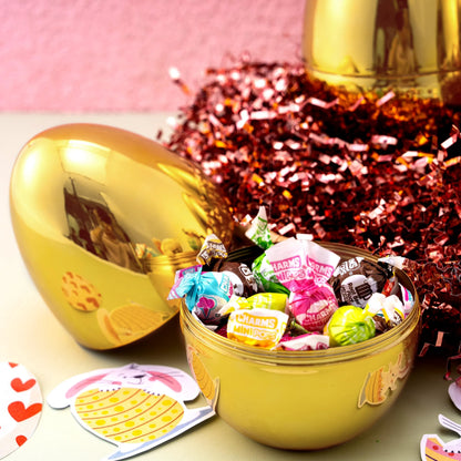 12 Large Gold Easter Eggs, 6-Inch Metallic Jumbo Fillable Eggs