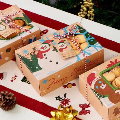 24 PCS Christmas Cookie Gift Baking Box with Window, Auto-Popup Design