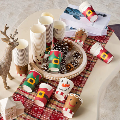 100 Pack 9oz Christmas Disposable Paper Cups