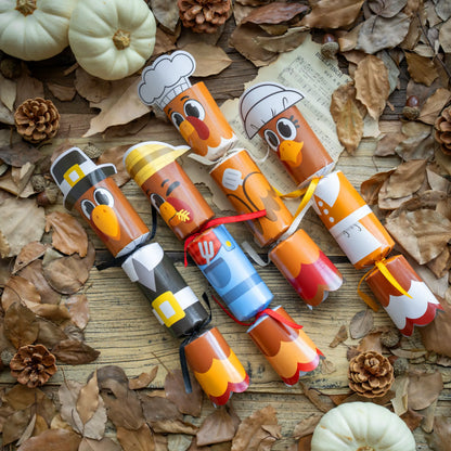 8-Pack Turkey Thanksgiving Party Favors (No Snap)