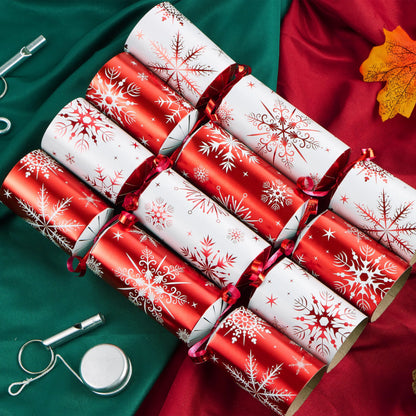 Christmas Party Table Favors - Red White Snowflake (12 Pack)
