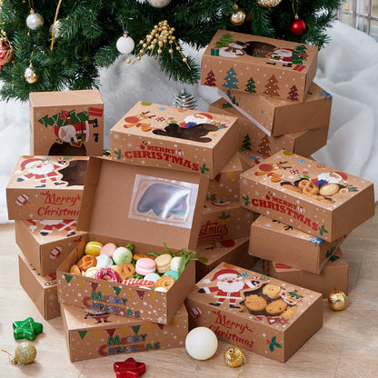 24-Pack Christmas Cookie Boxes for Gift Giving