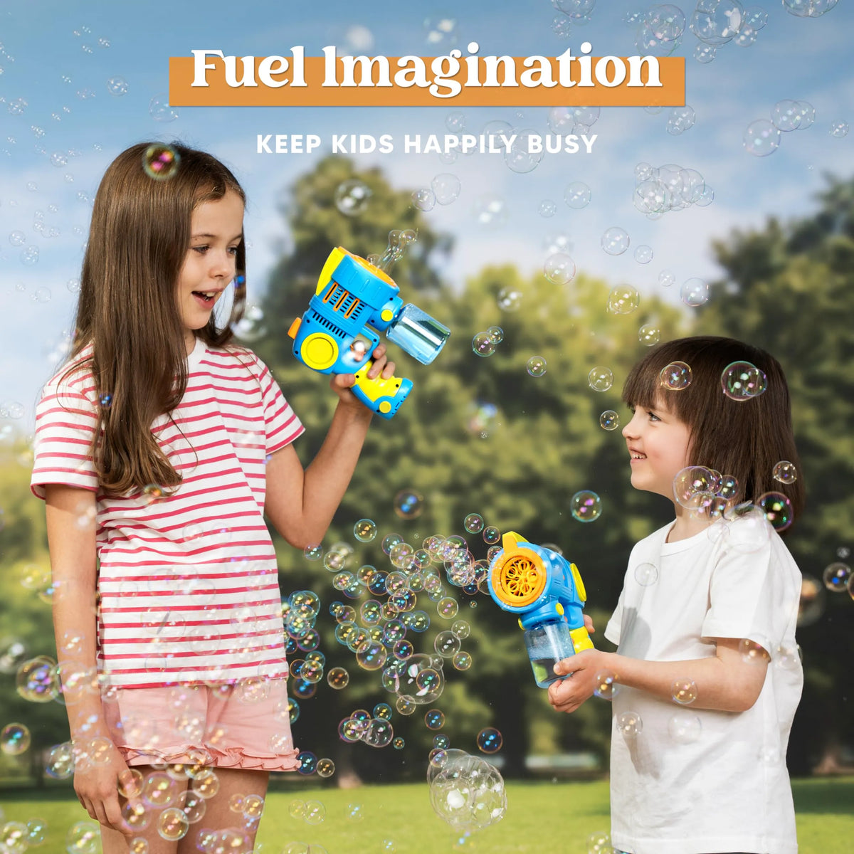 Bubble Gun Machine with Bubble Refill Solution