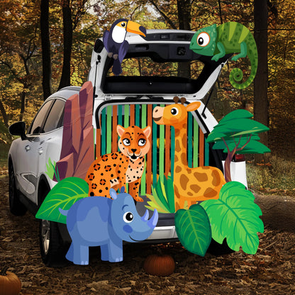 Jungle-Themed Halloween Trunk-or-Treat Decoration Kit