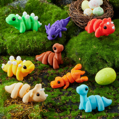 8 Prefilled Easter Eggs with Mini Dinosaur Toys