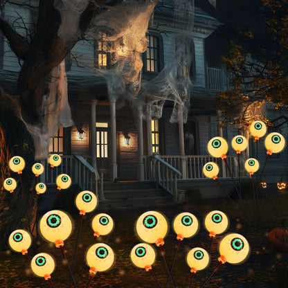 Outdoor Solar Scary Eyeball Lights for Halloween - Warm White