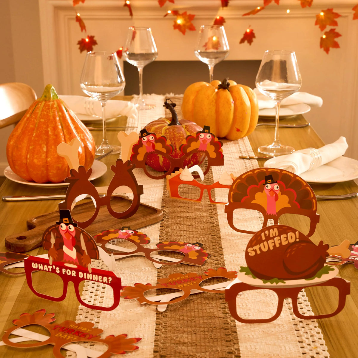 36 Pack Thanksgiving Turkey Eyeglasses Photo Props for Kids