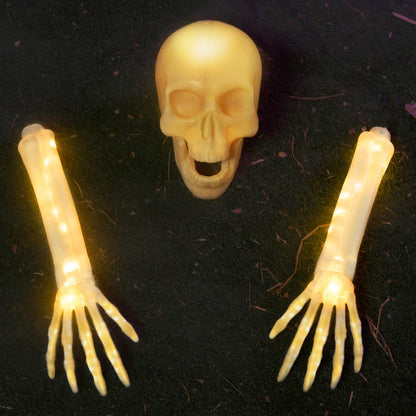 3-Piece Halloween Skeleton Decoration Set for Outdoor Use