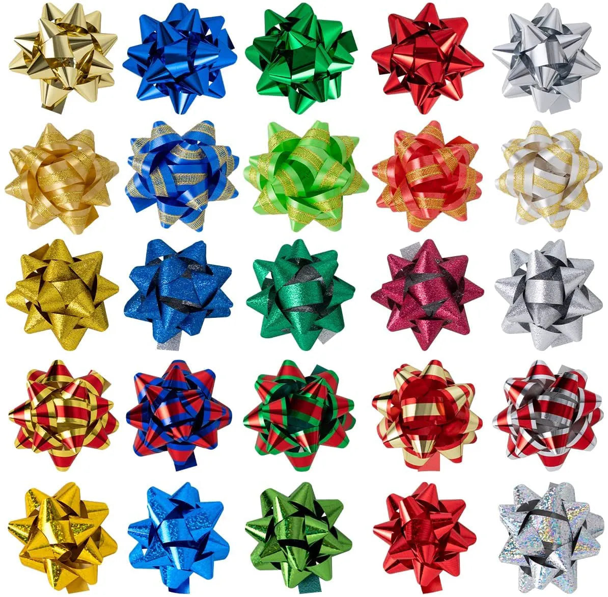 3 Inch Christmas Gift Bows, 75 Pack