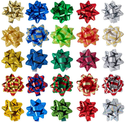 3 Inch Christmas Gift Bows, 75 Pack